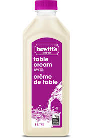 Hewitt's Dairy 18% Table Cream, 1L Carton
