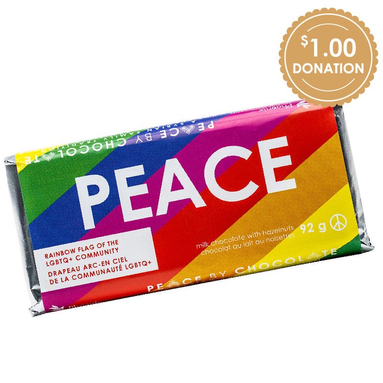 PEACE By Chocolate Pride Bar 92g - Milk Chocolate with Hazelnuts