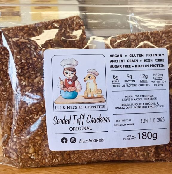 Seeded Teff Crackers, 200g - Les & Nel's Kitchenette