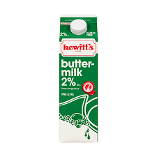 Hewitt's Dairy 2% Buttermilk, 1L Carton