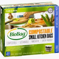 Compostable Kitchen Bags, Biobag (Small) 48PK