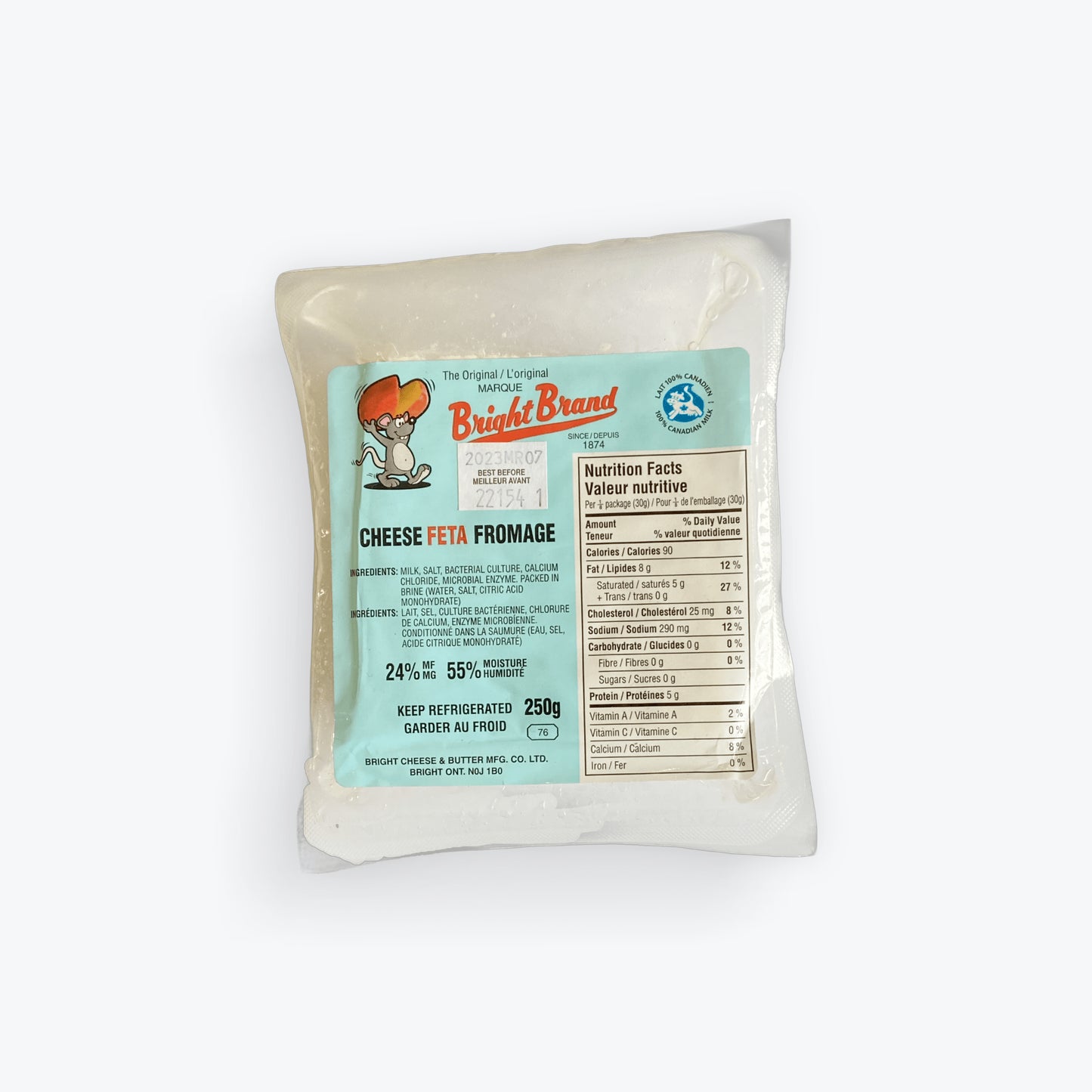 Bright's Cheese, Feta Cheese ~300g