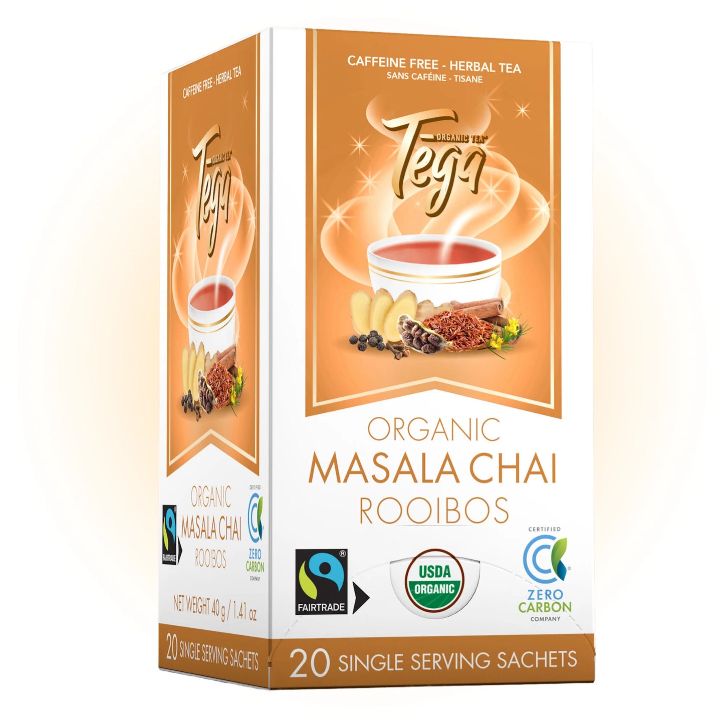 Tega Masala Chai Rooibos Herbal Tea, 20ct