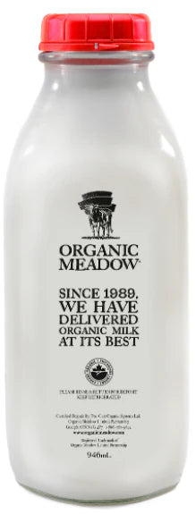 Organic Meadow 3.8% Milk, 1L GLASS Bottle