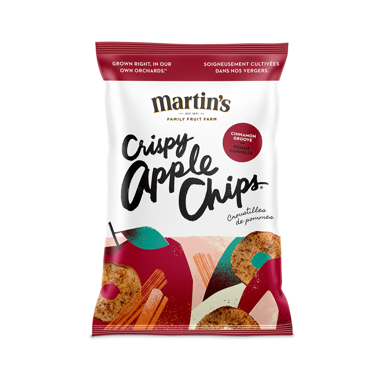 MARTINS APPLE CHIPS, CINNAMON GROOVE 22G