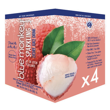 Blue Monkey, Sparkling Lychee Fruit Juice 4pk