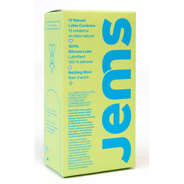 Jems, Natural Latex Ultra Thin Condoms, 12 Pack