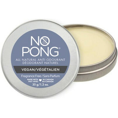 No Pong, UNSCENTED, vegan - All Natural Deodorant TIN