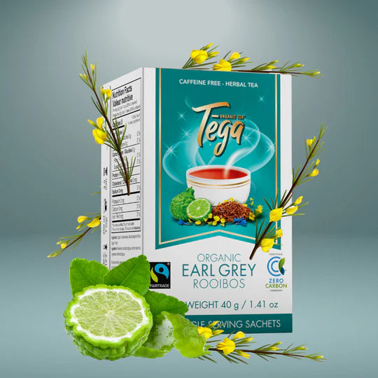 Tega Earl Grey Herbal (ROOIBOS) Tea, 20ct