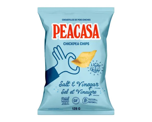 PEACASA Chickpea Chips, Salt Vinegar - 128g