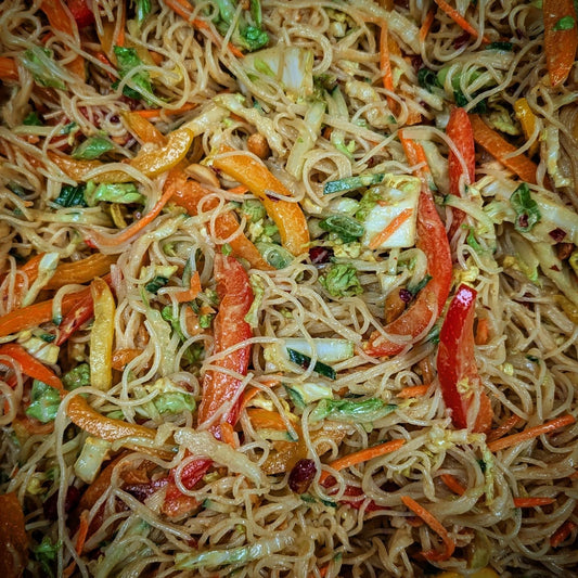 Peanut Rice Noodle Salad, VEGAN